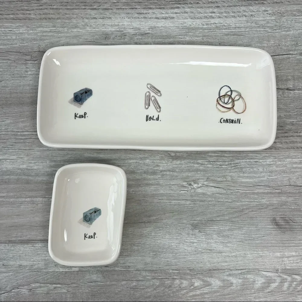Rae Dunn Artisan Collection by Magenta Keep Hold Contain Desk Organizer set